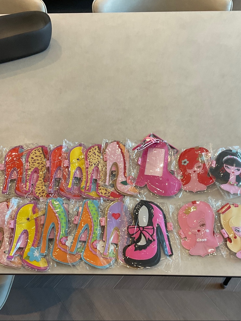 Colorful High Heel Shoe & Doll Mirror Set - Assorted Bright Colors